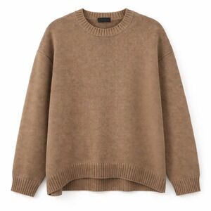 Zara Oversized Knit Jumper Sweater Men's Size M Brown Mink Purl Knit EUC